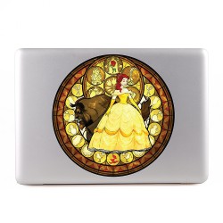 Beauty The Beast Belle Stained Glas Apple MacBook Skin / Decal