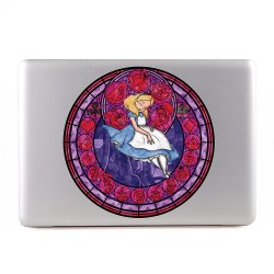สติกเกอร์สกินแม็คบุ๊ค  Alice in Wonderland Stained Glass Apple MacBook Skin Sticker 