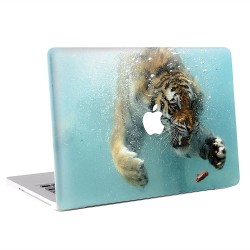 สติกเกอร์สกินแม็คบุ๊ค Tiger Underwater Apple MacBook Skin Sticker 