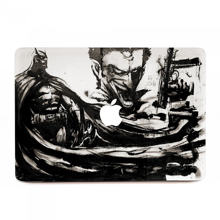 Hellweg Druckerei Decal in deiner Wunschfarbe MacBook Air Pro 13 für Batman Fans Joker Dark Knight 4x6 cm Laptop Aufkleber Sticker Skin