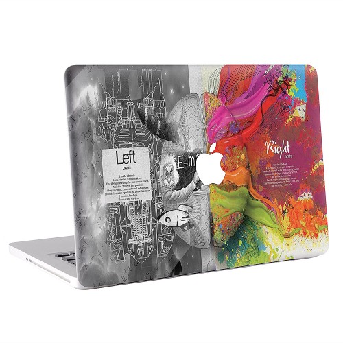 Left & Right Sientific Brain Art Brain Apple MacBook Skin / Decal