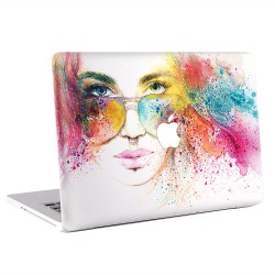 Woman Portrait Watercolor Apple MacBook Skin Aufkleber