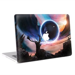 Leather Black Vintage Apple Rainbow Logo Apple MacBook Skin / Decal