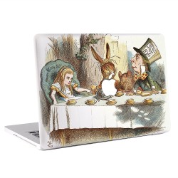 สติกเกอร์สกินแม็คบุ๊ค  Alice Wonderland Tea Party of Hatter and Dormouse Fantasy Apple MacBook Skin Sticker 