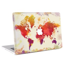 World Map in Watercolor Vintage Apple MacBook Skin / Decal
