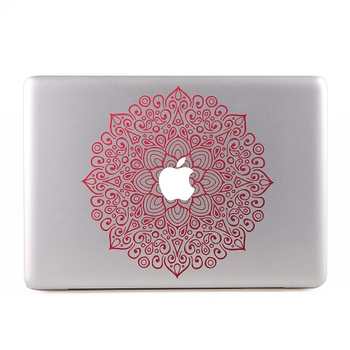 Red Mandala Apple MacBook Skin Aufkleber
