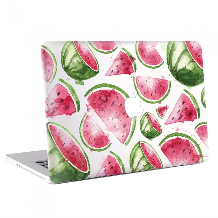 สติกเกอร์สกินแม็คบุ๊ค แตงโม Watercolor Watermelon MacBook Skin Sticker  (KMB-0490)