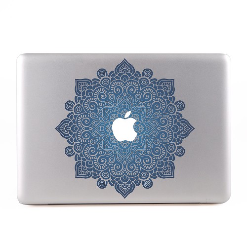 Mandala Dark Blue Apple MacBook Skin Aufkleber