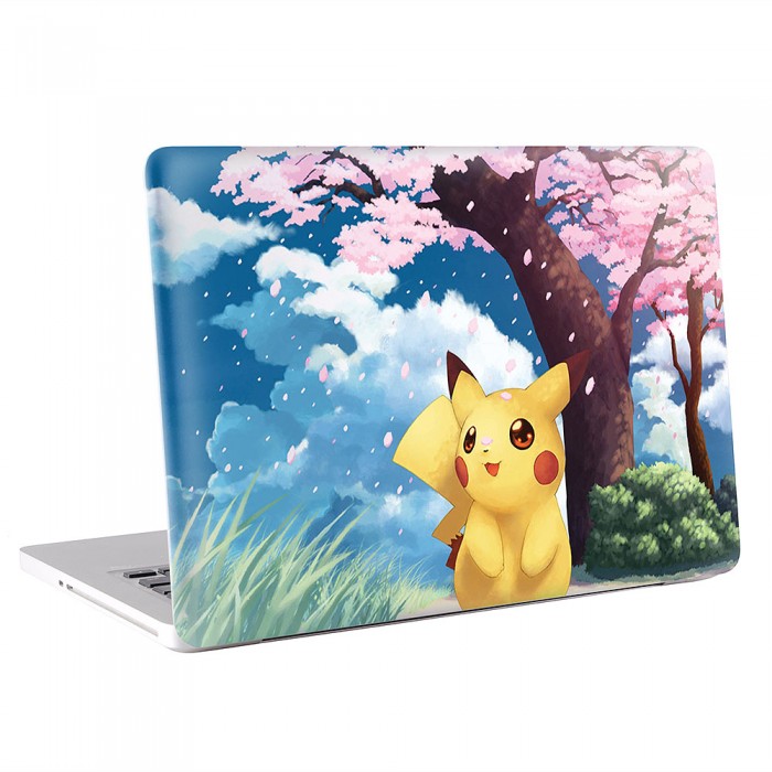สติกเกอร์สกินแม็คบุ๊ค  Pikachu Cherry Blossoms MacBook Skin Sticker  (KMB-0537)