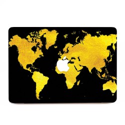 Black and Gold Map of The World  Apple MacBook Skin / Decal