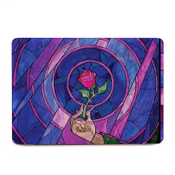 Beauty and The Beast Enchanted Rose Stained Glass  Apple MacBook Skin / Decal