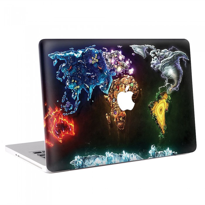 Colorful Abstract World Map  MacBook Skin / Decal  (KMB-0557)