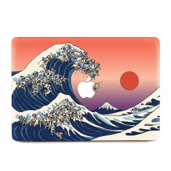 สติกเกอร์สกินแม็คบุ๊ค  The Great Wave of Pug  Apple MacBook Skin Sticker 