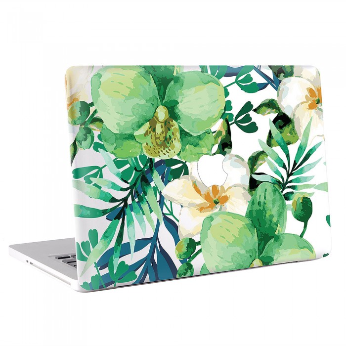 Green Floral Watercolor  MacBook Skin / Decal  (KMB-0562)