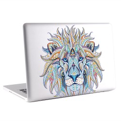 สติกเกอร์สกินแม็คบุ๊คหัวสิงโต  Ethnic Lion Head Tattoo  Apple MacBook Skin Sticker 