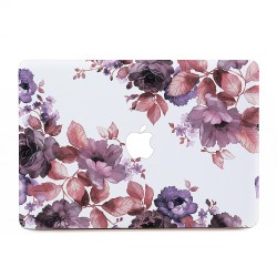 Watercolor Floral Purple Apple MacBook Skin / Decal