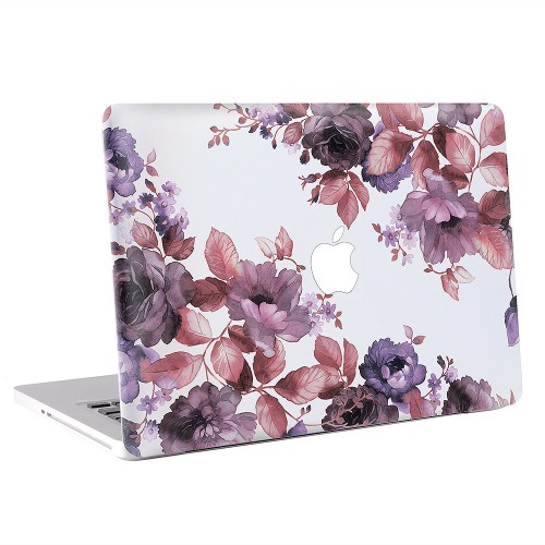 Watercolor Floral Purple Apple MacBook Skin / Decal