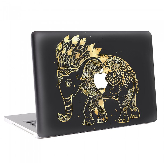 Gold Indischer Elefant Mandala  MacBook Skin Aufkleber  (KMB-0651)