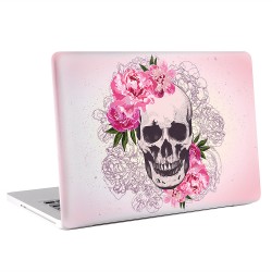Pink Flower Skull  Apple MacBook Skin / Decal