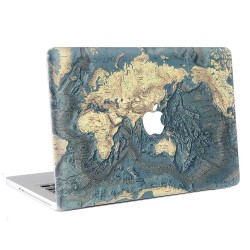 World Map floor of the Ocean  Apple MacBook Skin / Decal