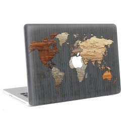 Wooden world map  Apple MacBook Skin / Decal