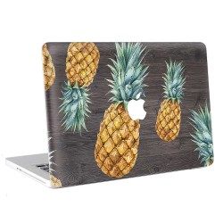 Pineapples on Wood Background  Apple MacBook Skin / Decal