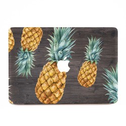 Pineapples on Wood Background  Apple MacBook Skin / Decal