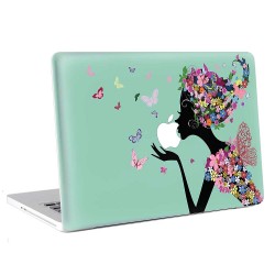 Flower Girl with Butterfly  Apple MacBook Skin / Decal