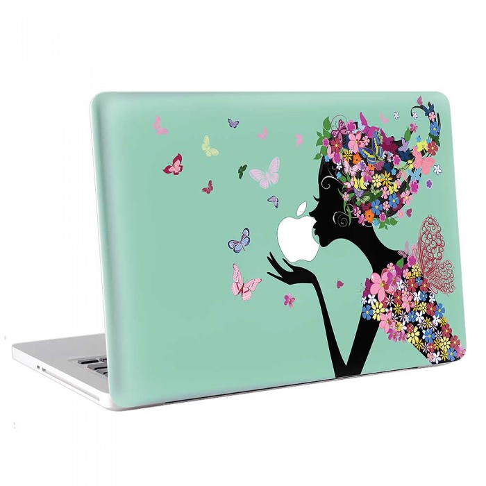 Flower Girl with Butterfly  MacBook Skin / Decal  (KMB-0759)