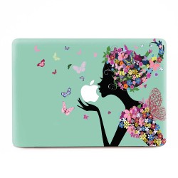 Flower Girl with Butterfly  Apple MacBook Skin / Decal