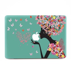 Girl Kiss Butterfly Lover  Apple MacBook Skin / Decal