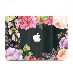 Flowers Watercolor on Wood Background  Apple MacBook Skin / Decal