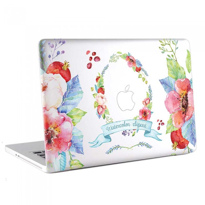 Fresh Flower Floral Watercolor  MacBook Skin / Decal  (KMB-0802)