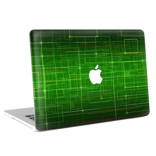 Neon Green Grid  Apple MacBook Skin / Decal