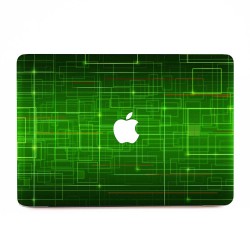 Neon Green Grid  Apple MacBook Skin / Decal