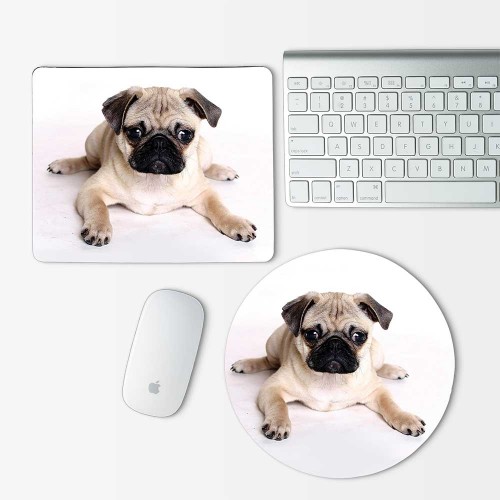 Pug Puppy Dog Mouse Pad Round or Rectangle