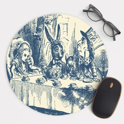 Alice in Wonderland Tea Party Mouse Pad Round or Rectangle