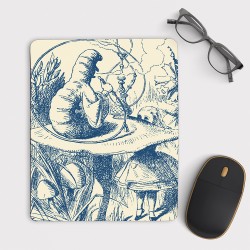 Caterpillar Alice in Wonderland Mouse Pad Round or Rectangle