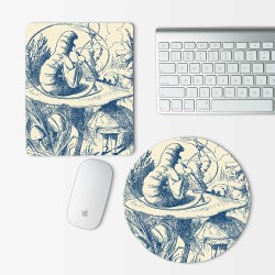 Caterpillar Alice in Wonderland Mouse Pad Round or Rectangle