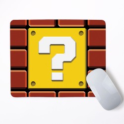 Question Mark Block Super Mario Mouse Pad Round or Rectangle