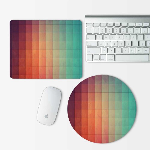 Geometric Pastel Color Pattern Mouse Pad Round or Rectangle