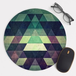Green Abtract Geometric Pattern Mouse Pad Round or Rectangle