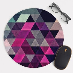 Pink Abtract Geometric Pattern Mouse Pad Round or Rectangle