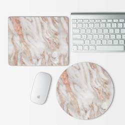 Pink Marble Mouse Pad Round or Rectangle
