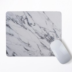 White and Black Marble Mouse Pad Round or Rectangle
