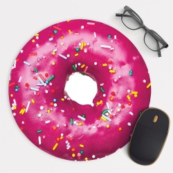 Strawberry Donut Mouse Pad Round