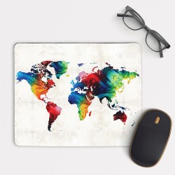 แผ่นรองเมาส์ , เม้าส์แพด Mouse Pad แผนที่โลก Colorful World Map 