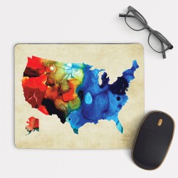 Colorful Map Of United States Mouse Pad Round or Rectangle