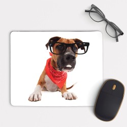 Boxer Pit Bull mixed funny dog Mouse Pad Round or Rectangle