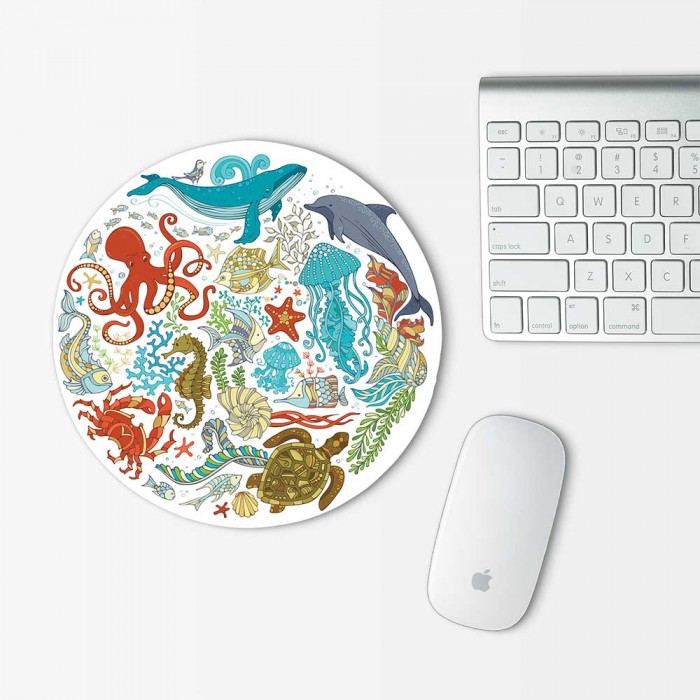 Sea Animal Summer ocean Mouse Pad Round (MP-0138)